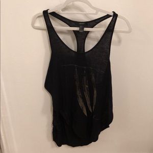 Hi lo feather tank top